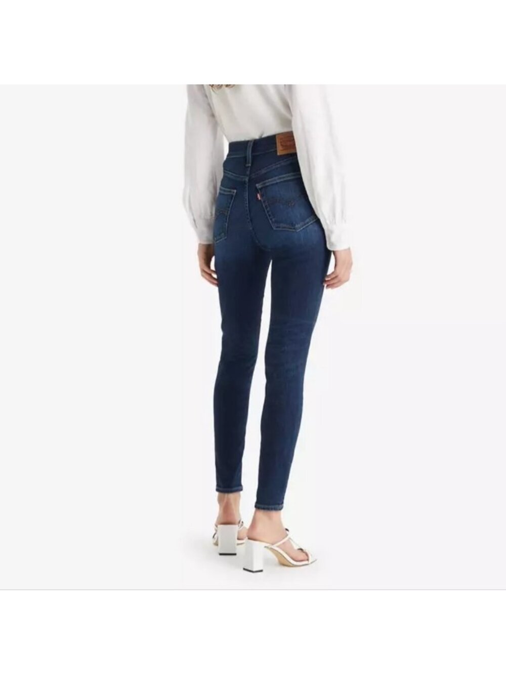 Levis 720 High Waist Rise Super Skinny Jeans Dark Stretchy Denim Womens Size 31 - Picture 7 of 8